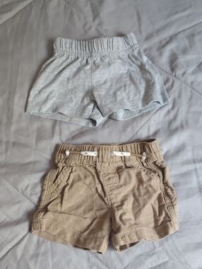 wonder nation Gray and Tan Kids Shorts Set